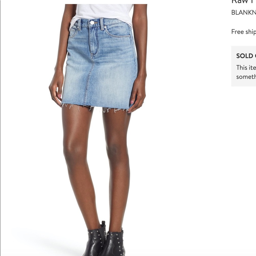 Blanknyc raw hem denim skirt (Serengeti)